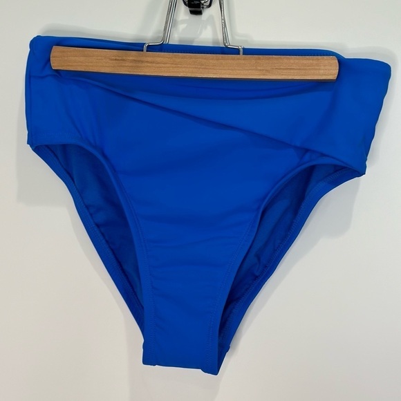 APT.9 High Waisted Bikini Bottoms Cross Over Royal Blue Small Vacay Beach Summer - Picture 1 of 7